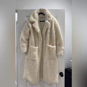 WeWoreWhat ivory Sherpa Coatigan